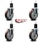Service Caster 5'' Maroon Poly Wheel Swivel 1-3/4'' Expanding Stem Caster Set, 4PK SCC-EX20S514-PPUB-MRN-134-4 - alternate 3